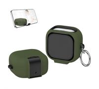 Étui de protection pour écouteurs compatible avec Galaxy Buds 4/4 Pro, coque de protection avec support pliable, coque en TPU anti-chute avec mousqueton, chargeur sans fil compatible (vert a)