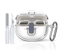 Étui de protection pour écouteurs MOWYEOK ultra ouverts, boîtier de verrouillage de sécurité en TPU transparent, utilisable avec les accessoires de boîtier Bose UltraOpen, avec mousqueton et stylo de
