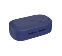 Étui de protection pour écouteurs sans fil ROG Open - Coque rigide robuste avec doublure douce - Sac de transport anti-poussière blanc 12 x 4 x 6 cm (bleu foncé)