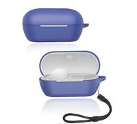 Étui de protection pour écouteurs Sony WF-C710N en silicone souple avec cordon tour de cou - Doux pour la peau et durable - Bleu