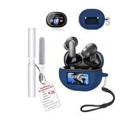 Étui de protection pour écouteurs TOZO NC20 Pro, toergy résistant aux chocs, imperméable, souple et fin, en silicone, avec cordon, porte-clés et kit de nettoyage, bleu