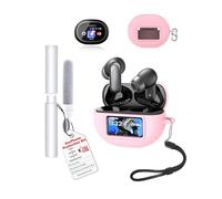 Étui de protection pour écouteurs TOZO NC20 Pro, toergy résistant aux chocs, imperméable, souple et fin, en silicone, avec cordon, porte-clés et kit de nettoyage, rose