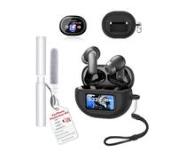 Étui de protection pour écouteurs TOZO NC20 Pro, toergy résistant aux chocs, imperméable, souple et fin, en silicone, avec cordon, porte-clés et kit de nettoyage, noir