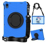 Étui de protection pour enfants compatible avec Lenovo Tab P11 2020 TB-J606F/P11 Plus 2021 TB-J616, coque intégrale légère et résistante aux chocs, support pivotant à 360° + étui à bandoulière (bleu)