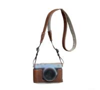 Étui de protection pour Fuji XE5, demi-couverture en cuir PU pour appareil photo numérique avec bandoulière, 10 x 10 x 5 cm (marron)