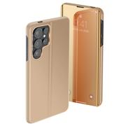 Étui de Protection pour Galaxy S26 Ultra Clear View avec Support Vidéo Dorée