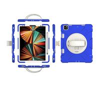 Étui de Protection pour iPad 10.2 2019/2020/2021 génération avec Film de Protection d'écran, Porte-Crayon, dragonne rotative à 360 °, Support de Poignet Durable, Bleu