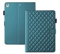 Étui de Protection pour iPad 10.2 TPU Souple, Motif Losange Chic et Style "Petite Robe Noire"-Vert foncé