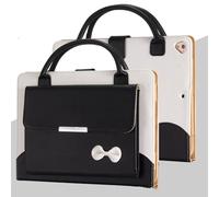 Étui de protection pour iPad 9.7 universel, Techcircle mignon Bow Flip Wallet Slim Flip Stand Dual Leather Sac de transport avec poches, réveil/veille automatique, noir