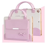 Étui de protection pour iPad 9.7 universel, Techcircle mignon Bow Flip Wallet Slim Flip Stand Dual Leather Sac de transport avec poches, réveil/sommeil automatique, rose