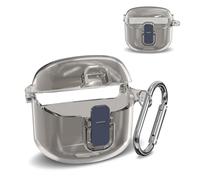 Étui de protection pour JBL Tune Flex, boîtier de verrouillage de sécurité en polycarbonate transparent, spécialement conçu pour les écouteurs JBL Tune Flex, avec mousqueton (gris)