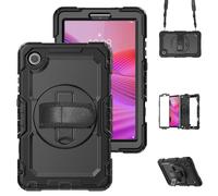 Étui de protection pour Lenovo Tab One 8,7 pouces étui K9 TB305FU avec protecteur d'écran, étui robuste antichoc rotation à 360° main/support pour Lenovo Tab One 8,7 pouces protection robuste (Siyah)