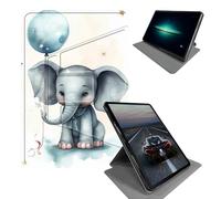 Étui de protection pour liseuse Kindle 10ème génération version 2019 et Kindle Signature Edition 6" - Support pliable rotatif à 360° avec mise en veille/réveil automatique, ballons éléphants