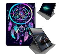 Étui de protection pour liseuse Kindle 10ème génération version 2019 et Kindle Signature Edition 6" - Support pliable rotatif à 360° avec mise en veille/réveil automatique, attrape-rêves arc-en-ciel