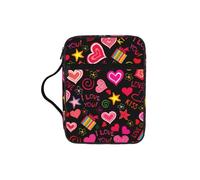 Étui de protection pour livre de Bible imprimé de symboles multiples pour femmes et filles, avec poignée pour Bible de taille standard