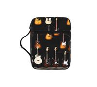 Étui de protection pour livre de bible imprimé guitares pour femmes et filles, avec poignée pour bible de taille standard