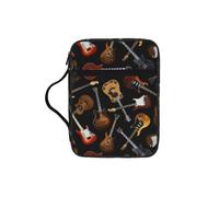 Étui de protection pour livre de bible imprimé guitares pour femmes et filles, avec poignée pour bible de taille standard