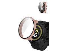 Étui de protection pour montre intelligente SUUNTO Run - Coque de protection en polycarbonate rigide yystao avec film de protection en verre 9H - Couverture complète - Rose