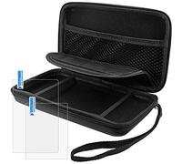 Étui de Protection pour Nintendo New 3DS XL avec Film de Protection d'écran, AFUNTA 2 Protecteurs en Verre Trempé pour Écran Supérieur et Films en Pet pour Écran Inférieur, 1 EVA Housse de Transport