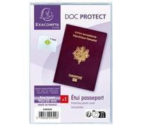 Etui de protection pour passeport 2 volets PVC lisse 20/100e - Cristal