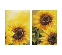 Étui de protection pour passeport avec fente pour passeport - Motif tournesols jaunes - Pour homme et femme