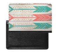 Étui de protection pour passeport avec flèches corail et bleu sarcelle, bloquant les RFID, porte-carte d'identité, portefeuille de voyage sécurisé pour passeport, tickets, cartes de crédit, style,