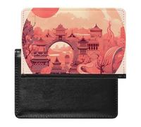 Étui de protection pour passeport avec motif architectural chinois, bloquant les RFID, porte-carte d'identité, portefeuille de voyage sécurisé pour passeport, tickets, cartes de crédit, style, taille
