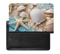 Étui de protection pour passeport avec motif coquillages et étoiles de mer Bleu Taille unique, Style :, Taille unique