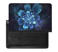 Étui de protection pour passeport avec motif floral bleu - Protection RFID - Porte-carte d'identité - Portefeuille de voyage sécurisé pour tickets de passeport, cartes de crédit, style, taille unique,
