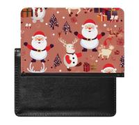 Étui de protection pour passeport avec motif Père Noël, bonhomme de neige, renne, blocage RFID, porte-carte d'identité, portefeuille de voyage sécurisé pour passeport, tickets, cartes de crédit,