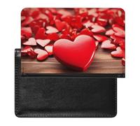 Étui de protection pour passeport avec motif romantique de cœurs Rouge Taille unique, Style :, Taille unique