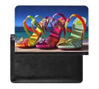 Étui de protection pour passeport avec sandales colorées - Protection RFID - Porte-carte d'identité - Portefeuille de voyage sécurisé pour tickets de passeport, cartes de crédit, style, taille unique,