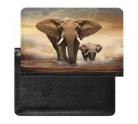 Étui de protection pour passeport éléphant et bébé éléphant avec blocage RFID, porte-carte d'identité, portefeuille de voyage sécurisé pour passeport, tickets, cartes de crédit, style, taille unique,