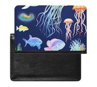 Étui de protection pour passeport en forme d'animaux marins aquatiques avec blocage RFID, porte-carte d'identité, portefeuille de voyage sécurisé pour passeport, tickets, cartes de crédit, style,