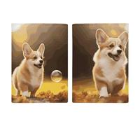 Étui de protection pour passeport en forme de chien Corgi avec fente pour passeport, portefeuille de voyage pour homme et femme