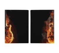 Étui de protection pour passeport en forme de guitare incendie, étui de protection pour passeport avec fente pour passeport, portefeuille de voyage pour homme et femme