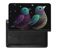 Étui de protection pour passeport en forme de silhouette de deux oiseaux avec blocage RFID - Porte-carte d'identité - Portefeuille de voyage sécurisé pour tickets de passeport, cartes de crédit,