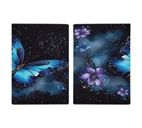 Étui de protection pour passeport en polyuréthane avec motif papillon bleu galaxie, 20,3 x 13,8 cm, Style :, 20.3x13.8cm