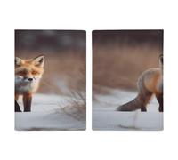 Étui de protection pour passeport en polyuréthane avec motif renard mignon, 20,3 x 13,8 cm, Style :, 20.3x13.8cm