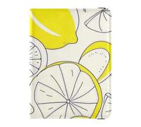 Étui de protection pour passeport esquisse jaune citron été en cuir décoratif imperméable et léger, Croquis jaune citron été, 1 size