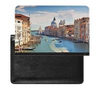 Étui de protection pour passeport Grand Canal en Italie avec blocage RFID - Porte-carte d'identité - Portefeuille de voyage sécurisé pour tickets de passeport, cartes de crédit, style, taille unique,
