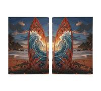 Étui de protection pour passeport imprimé sur planche de surf colorée pour passeport de voyage, étui portefeuille en cuir avec blocage RFID, étui pour cartes pour homme et femme, planche de surf