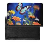 Étui de protection pour passeport papillon et fleur avec blocage RFID, porte-carte d'identité, portefeuille de voyage sécurisé pour tickets de passeport, cartes de crédit, style, taille unique, Style