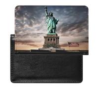 Étui de protection pour passeport Statue de la Liberté avec blocage RFID - Porte-carte d'identité - Portefeuille de voyage sécurisé pour tickets de passeport, cartes de crédit, style, taille unique,
