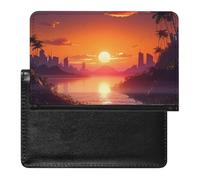 Étui de protection pour passeport Sunset Island - Blocage RFID - Porte-carte d'identité - Portefeuille de voyage sécurisé pour tickets de passeport, cartes de crédit, style, taille unique, Style :,