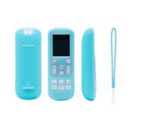 Étui de Protection pour Samsung ARH-2201 DB93-1463T DB93-15882Q Télécommande de Climatiseur, Housse de Protection en Silicone Souple, Antichoc et Antidérapante, avec Lanière (Bleu Fluo)