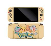 Étui De Protection Pour Switch, Étui Dockable Coque Tpu Grip Matte Housse Antichoc Robuste Anti-Rayures Avec 2 Capuchons De Pouce En Silicone Souple Pour Switch Console & Joy-Con-Jaune