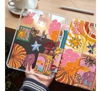 Étui de protection pour tablette à motif rayé imprimé léopard solaire, compatible avec iPad Air 11 pouces M3 2025/M2 2024, Air 5e génération 2022, Air 8 2026 (11/13 pouces), (A16) 11 pouces 11e généra