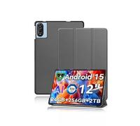 Étui de protection pour tablette Blackview Mega 2 12" 2025, support yystao fin avec design pliable en trois parties, coque de protection rigide compatible avec la tablette Blackview Mega 2, gris