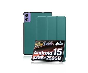 Étui de protection pour tablette DOOGEE Tab G6+ 11" 2025, support yystao fin avec design à trois volets, coque de protection rigide compatible avec DOOGEE TABG6+, vert